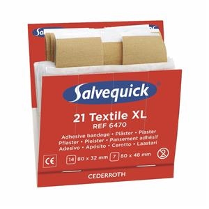 Textilplaster Salvequick XL 6470 6x21 stk
